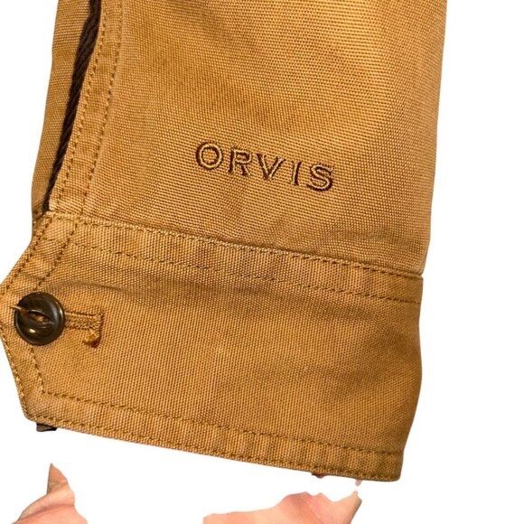Orvis Tan Utility Jacket with Brown Collar - Picture 3 of 5